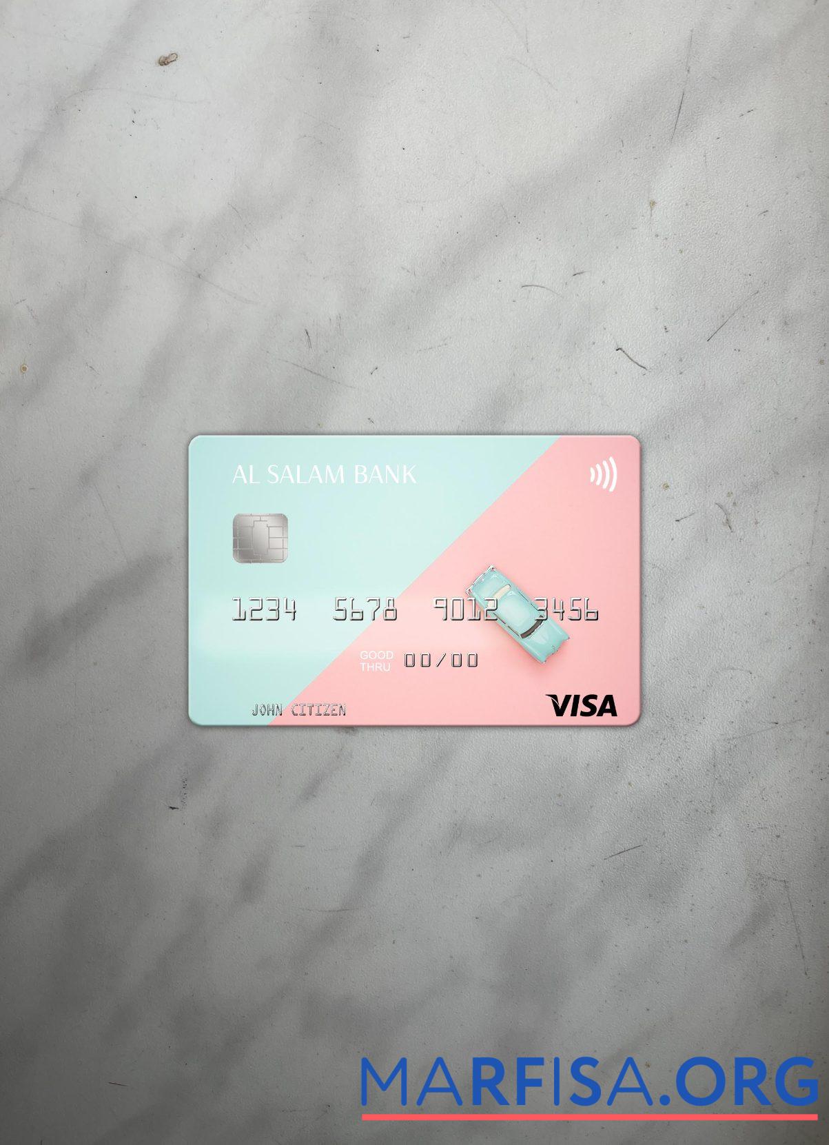 Blank Algeria Al Salam Bank visa card photolook front template